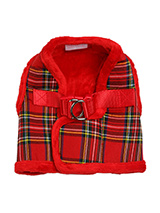 Luxury Fur Lined Red Tartan Harness - What can we say only that this harness is most definitely the height of luxury. It is soft warm and heavy with a double D-ring for extra security. It is lined with faux fur and finished around the neck and arms again with faux fur for a super comfortable fit and finish. A matching lead is available...