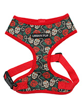 Skull & Roses Harness - Lets get, lets get rocked with our tattoo inspired Skull & Roses Harness which is a contemporary style with a strong visual pattern that is right on trend. It is lightweight and incredibly strong.  Designed by Urban Pup to provide the ultimate in comfort, safety and style. It features a breathable m...