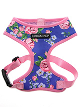 Pink / Blue Floral Burst Harness - Our Floral Burst Harness is a rich contemporary style and the floral pattern is right on trend. It is lightweight and incredibly strong. Designed by Urban Pup to provide the ultimate in comfort, safety and style. It features a breathable material for maximum air circulation that helps prevent your d...