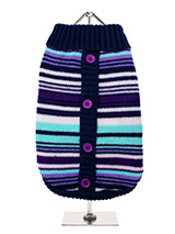 Purple Striped Mod Sweater - The Urban Pup 1960s Mod knitted multi stripe pullover cardigan in striking retro colours is a must for the new season. Button down sweaters and cardigans ooze pure Sixties Mod charm and are an essential article of Retro Clothing for any self-respecting pups wardrobe. Add a touch of Indie swagger to...