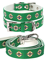 Northern Ireland Football Team Collar & Lead Set - Our Official Northern Ireland Retro Collar and Lead Set are lightweight and incredibly strong. The collar has been finished with chrome detailing including the eyelets and tip of the collar. A matching harness is available to purchase separately. You can be sure that this stylish collar and lead wil...