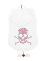 GlamourGlitz Skull & Crossbones Dog Hoodie - Exclusive GlamourGlitz 100% Cotton Hoodie. Embellished with a Skull & Crossbones design and crafted with Pink & Silver Rhinestuds that catch a sparkle in the light. Wear on it's own or match with a GlamourGlitz ''<b>Mommy & Me</b>'' Women's T-Shirt to complete the look.